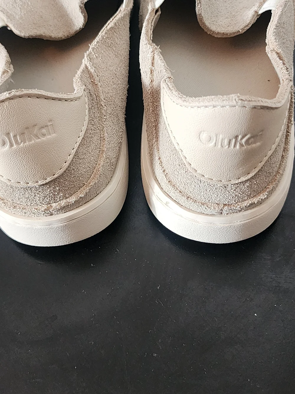 Beige Suede Slip-On Sneakers for Women Size 7.5